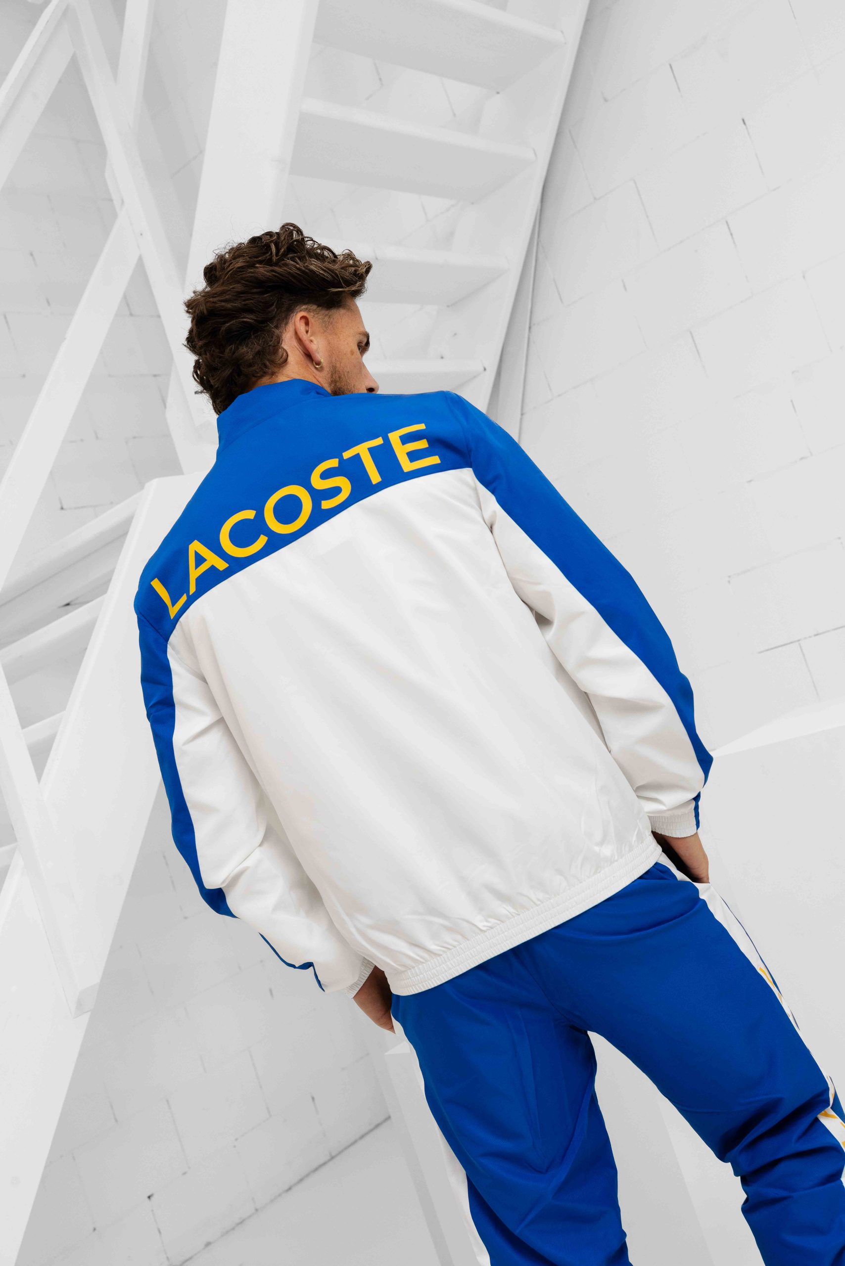 Lacoste Sport Print Trainingspak Heren Wit/Blauw