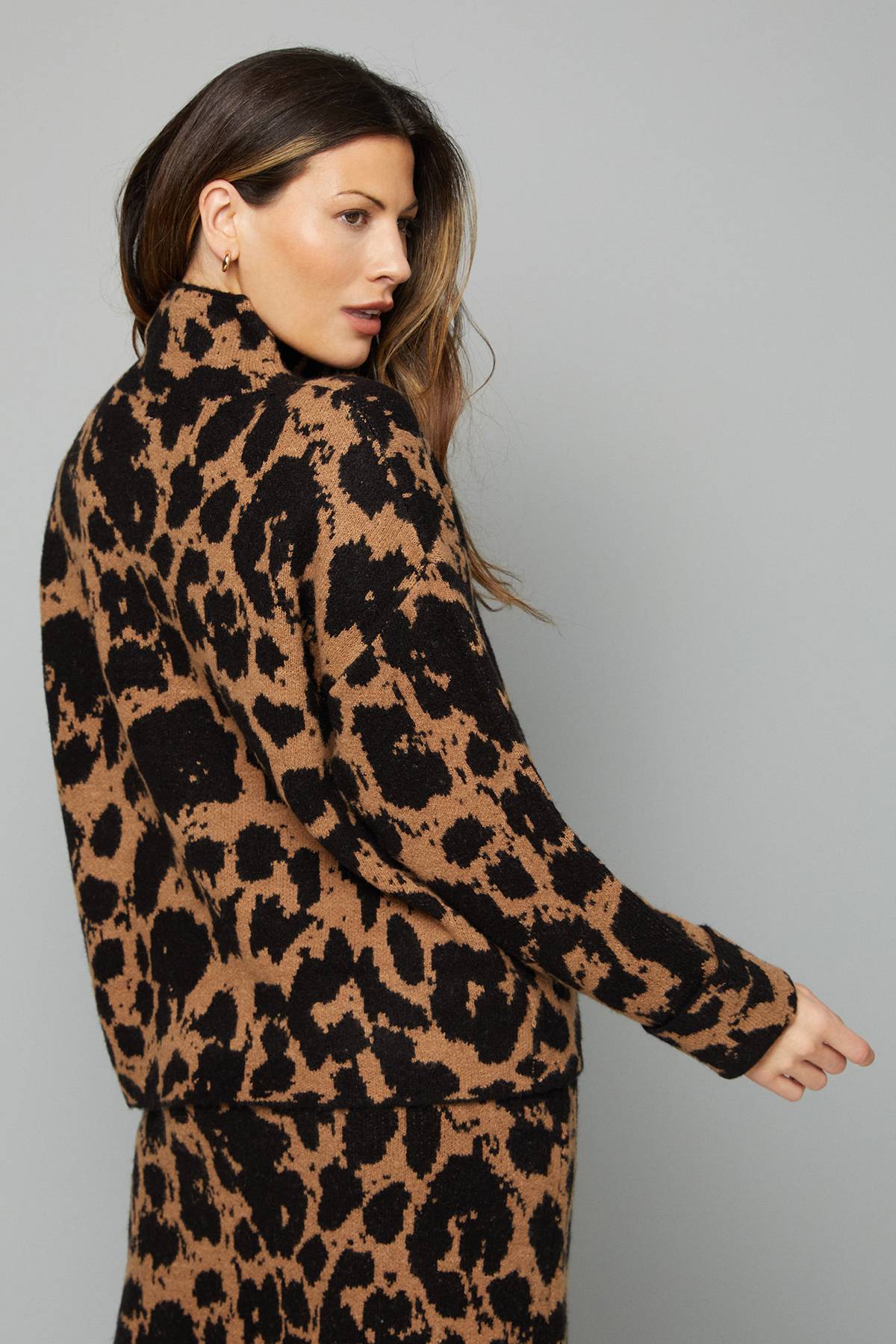 Wallis synthétiquell Jacquard Léopard Oversize Coordonné