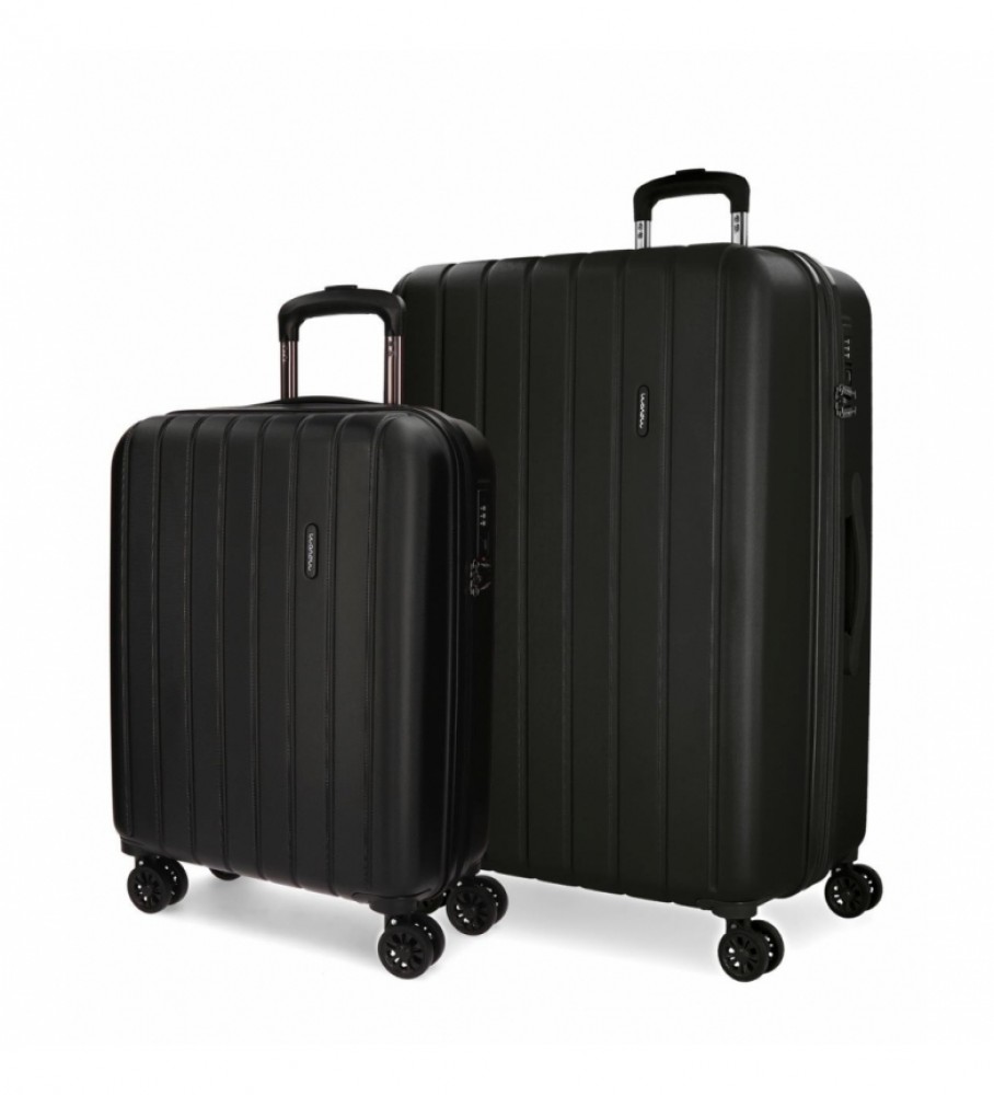 Conjunto de malas Movom Movom Wood Black - 38,5x55x20cm / 49x70x28cm -