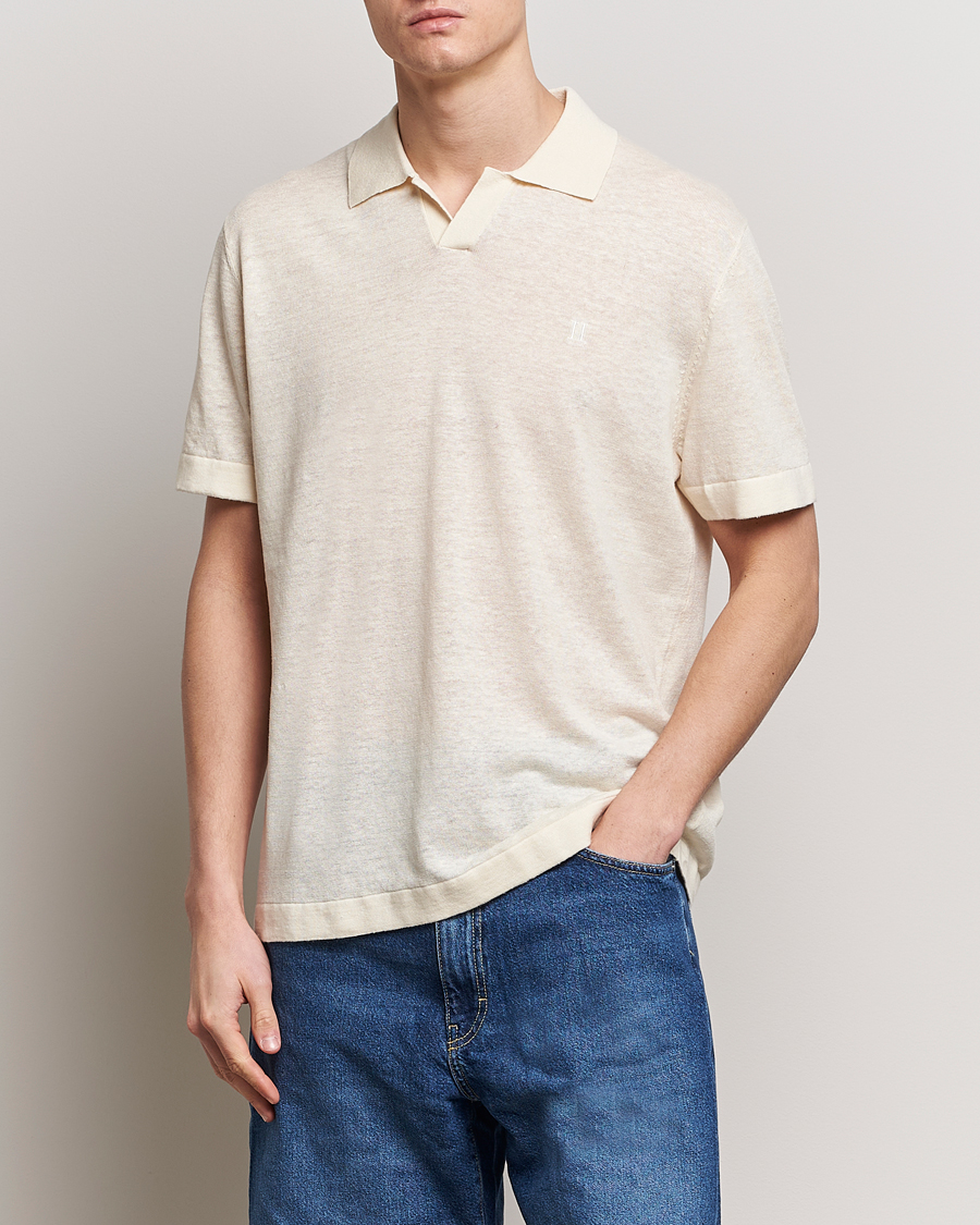 Les Deux Emmanuel Linen/Cotton Polo Knit Ivory
