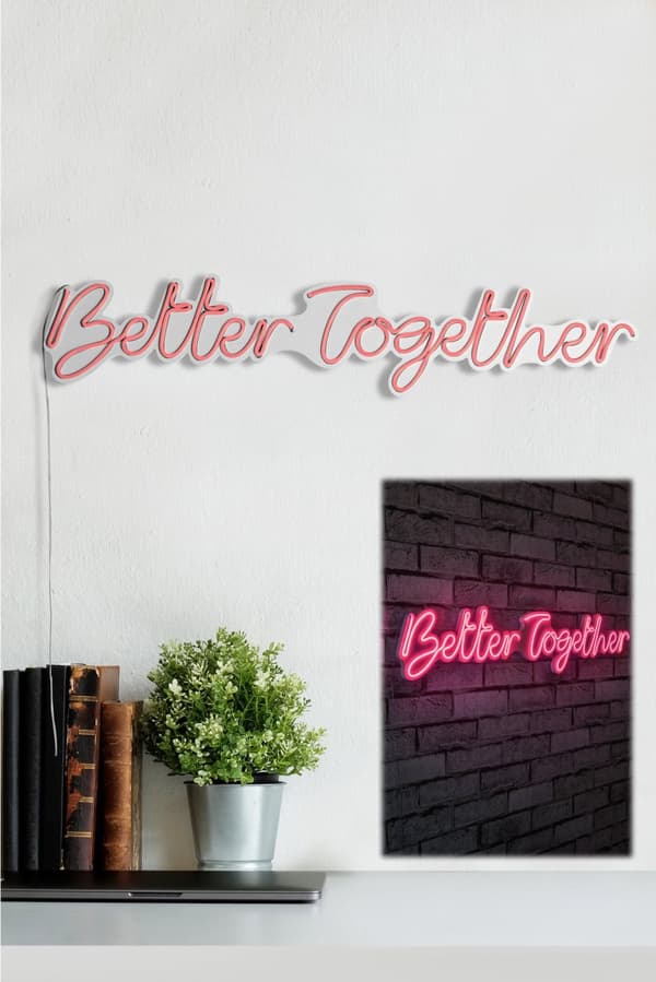 Dekorativ plast LED-belysning Better Together - Rosa