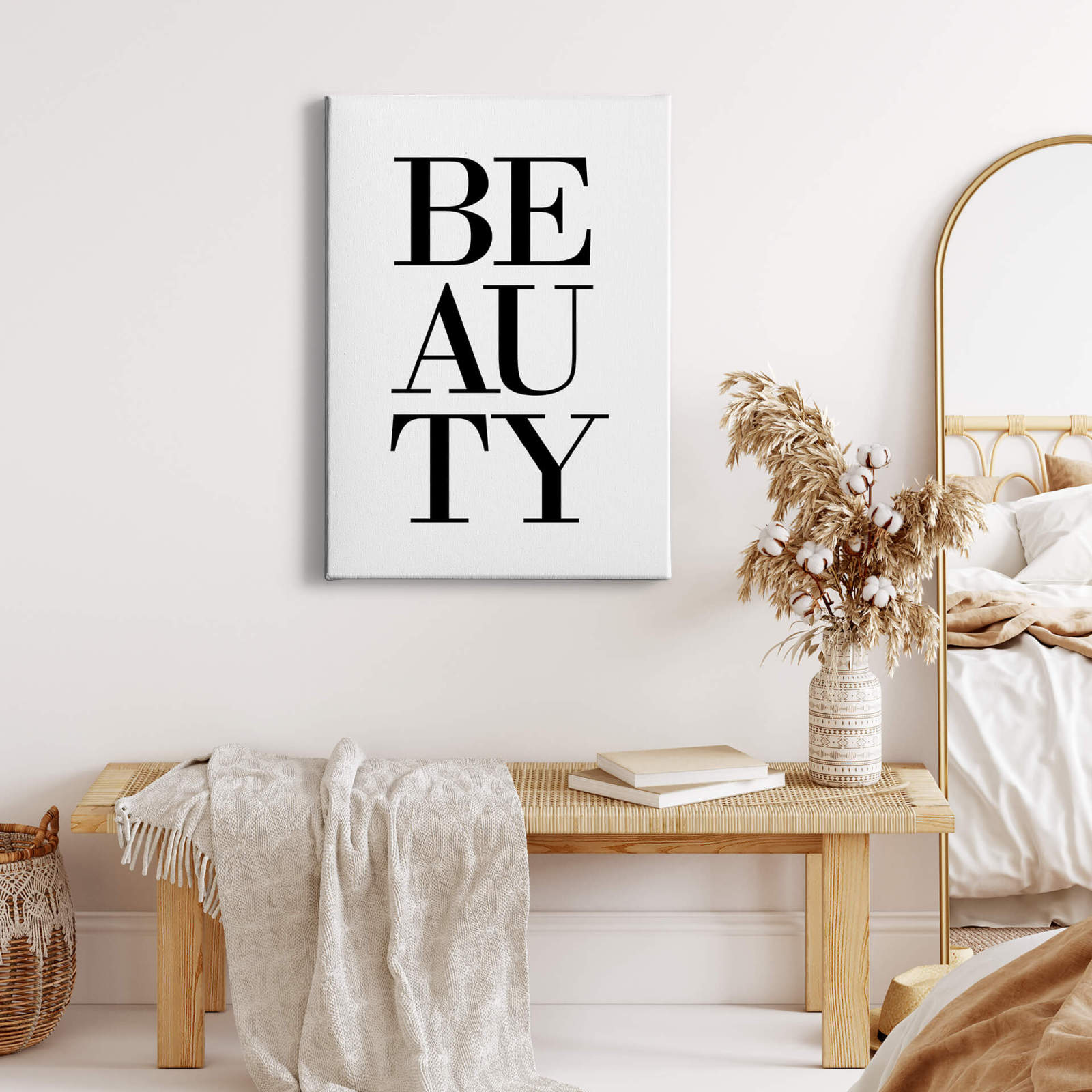 Leinwandbild BEAUTY - weiß-schwarz - 50x70 cm