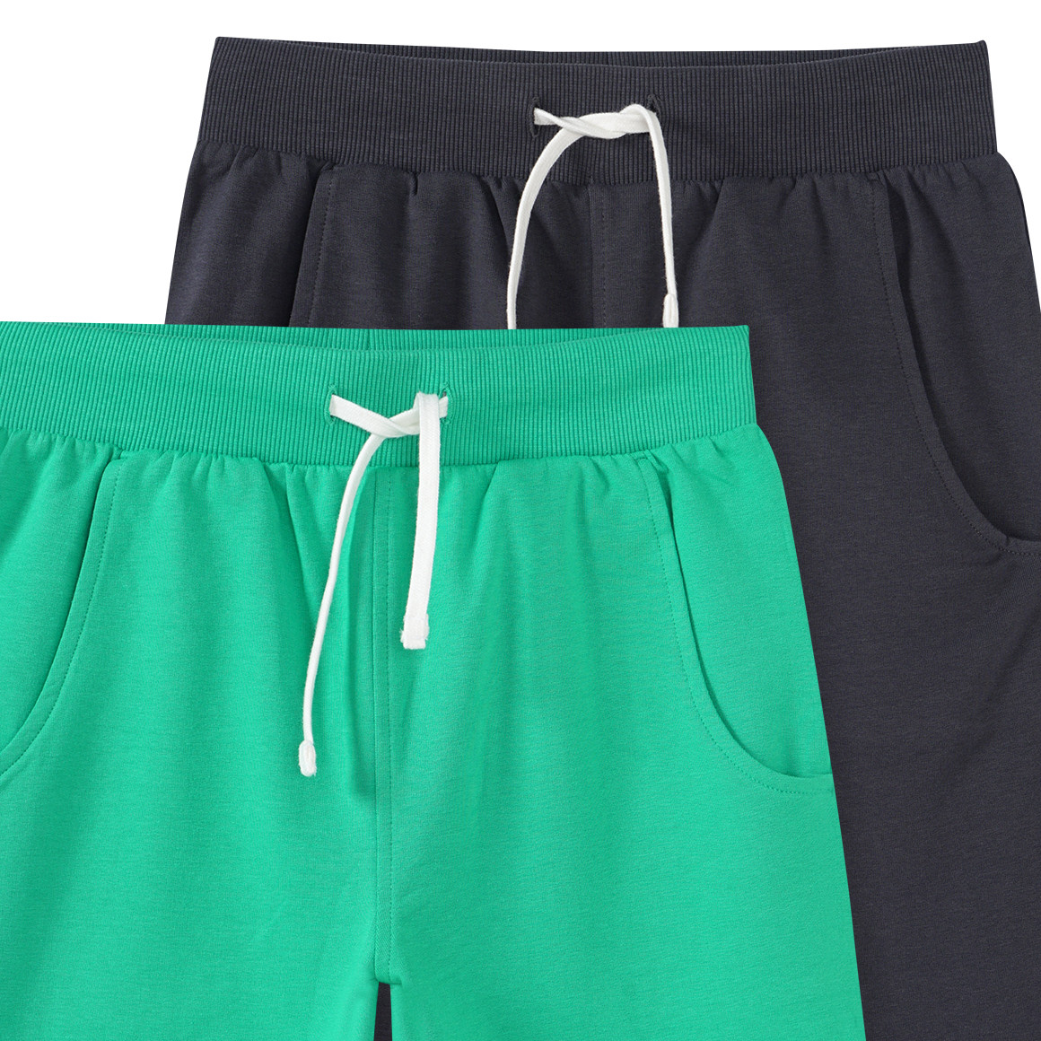 Famy 2 Jungen Joggingshorts im Set grün / dunkelgrau