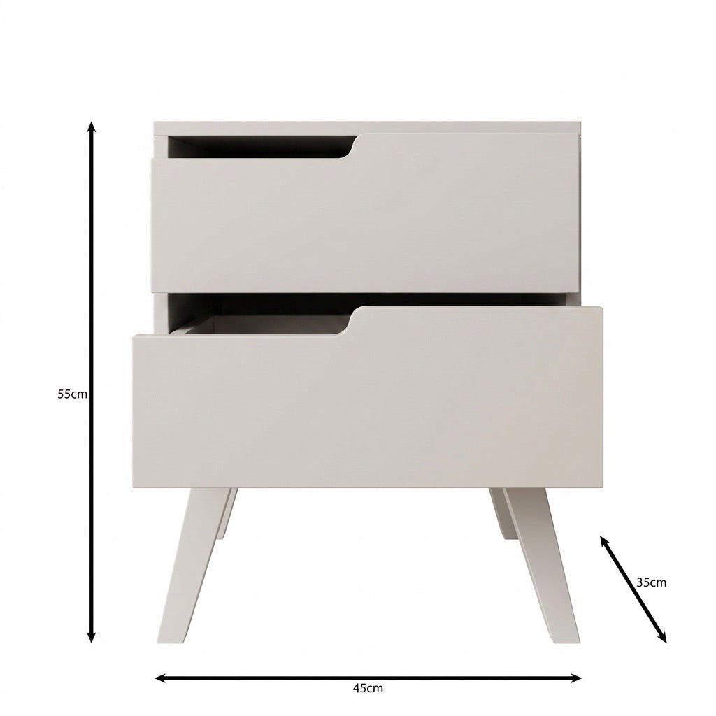 Nido - Nachtkastje links - Donker eikenpatroon - 45x35x55 cm