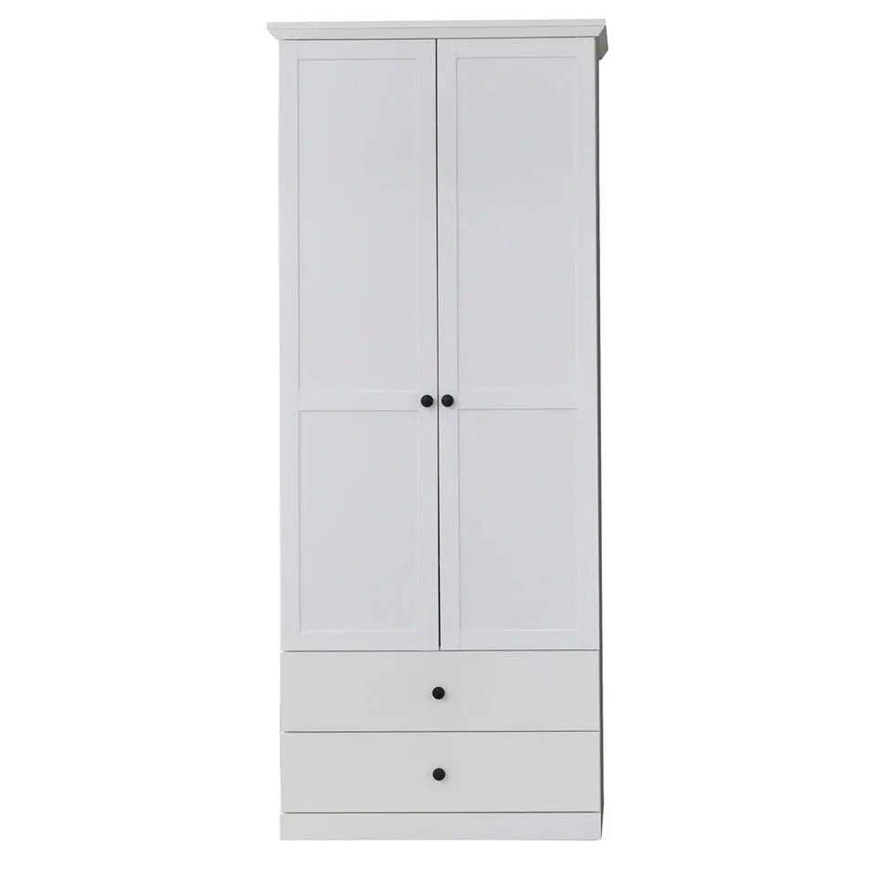 Hioshop BrandsonBaxter kledingkast 2 deuren- 2 laden wit
