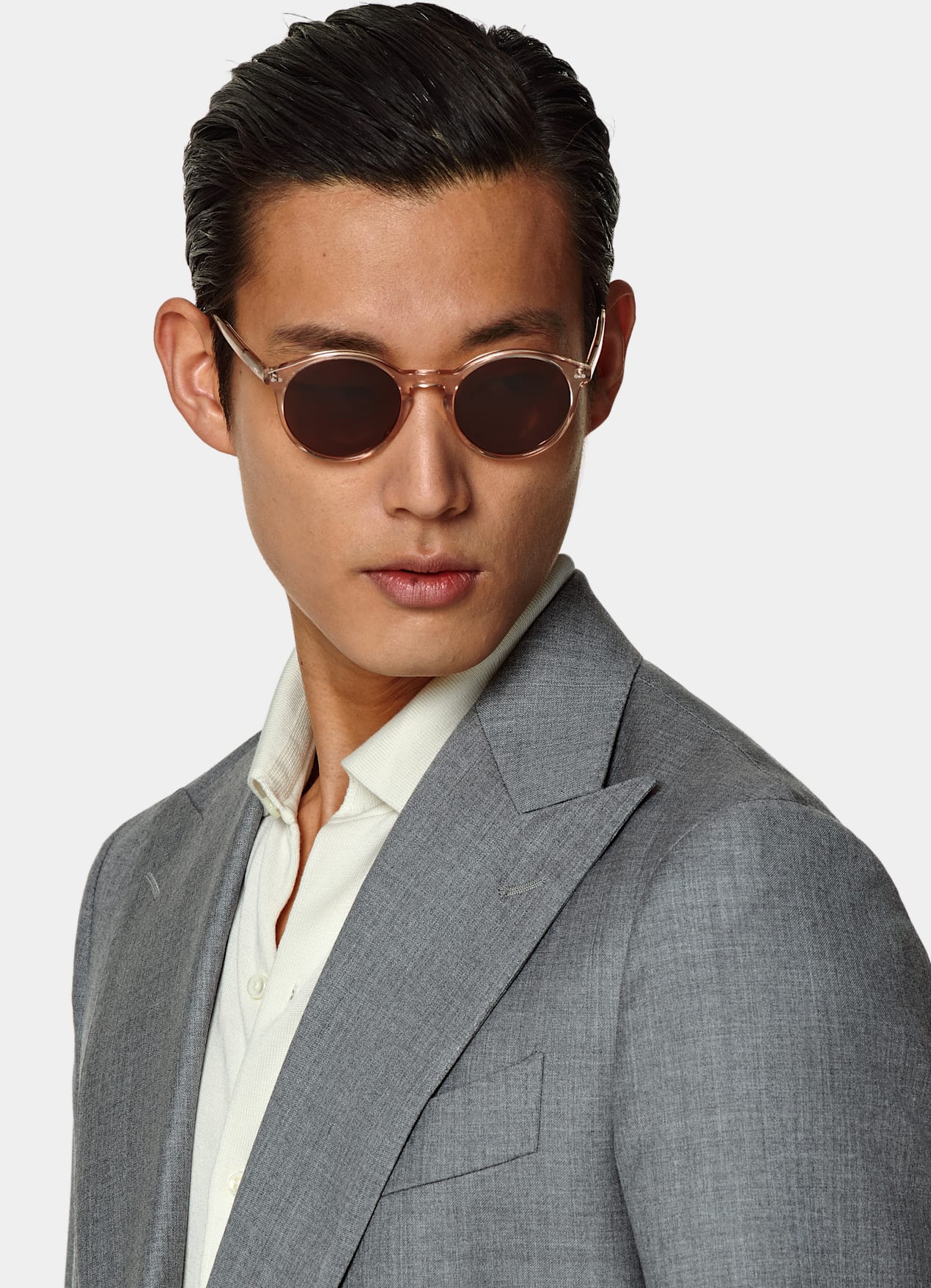 Costume Havana coupe Tailored gris clair