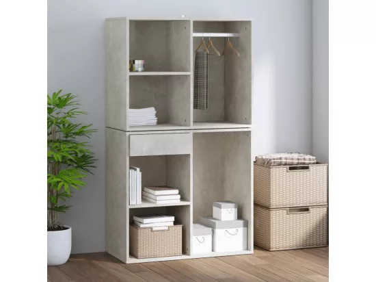 Armoire de dressing Gris béton 80x40x65 cm Bois d'ingénierie
