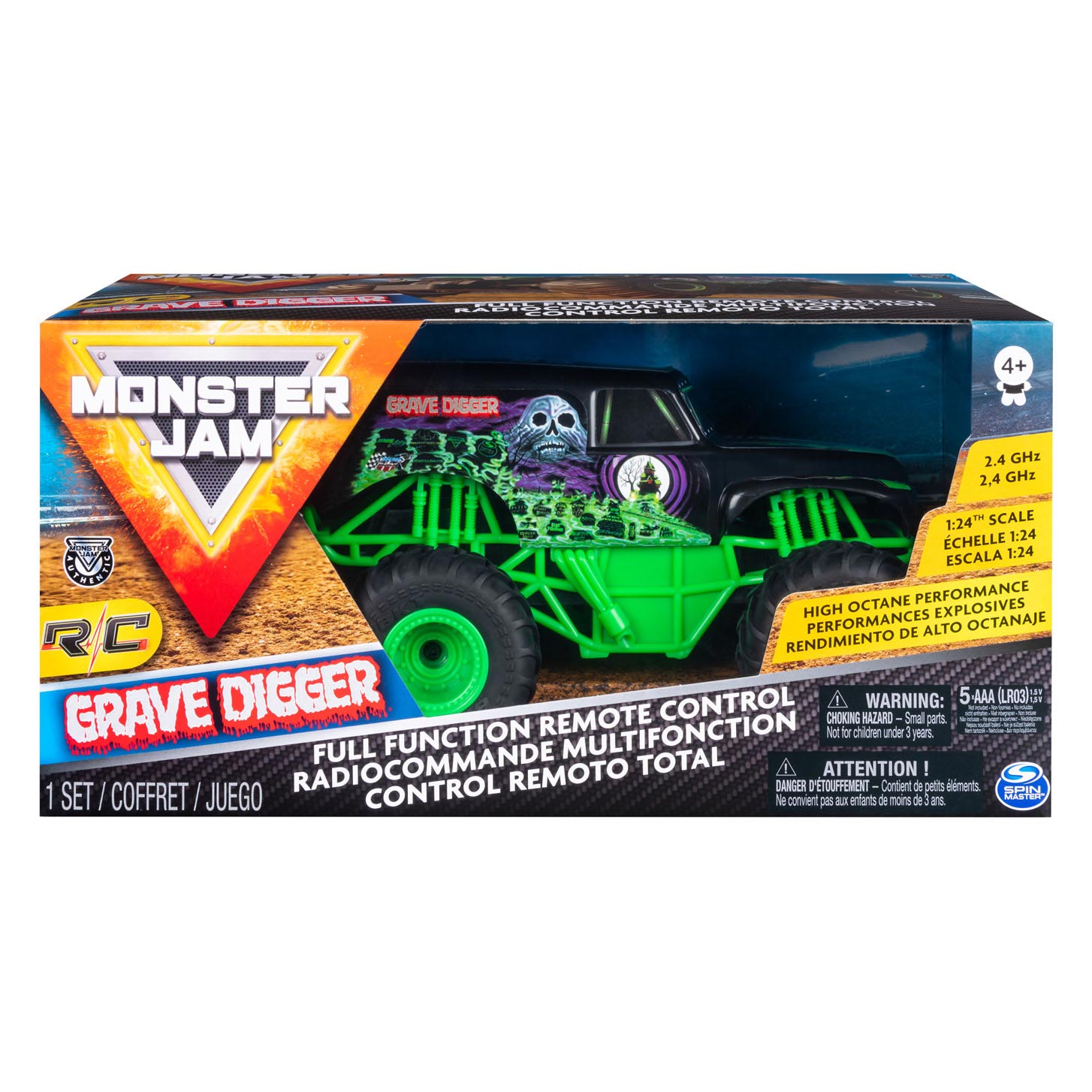 Monster Jam RC - Grave Digger Bestuurbare Auto 1:24