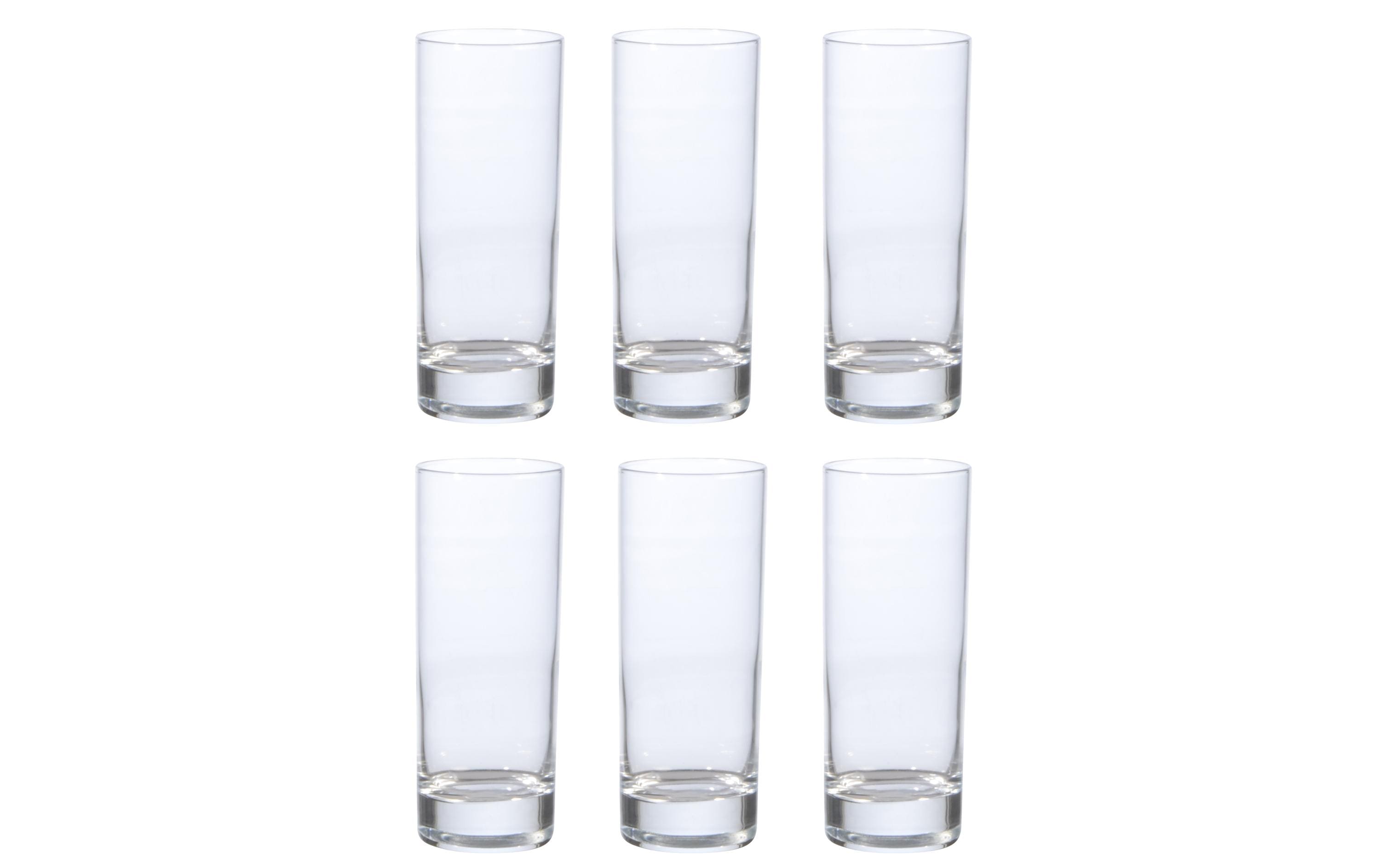 Trinkglas Islande 330 ml, 6 Stück, TransparentGetränkegläser Set im röhrenförmigen Design