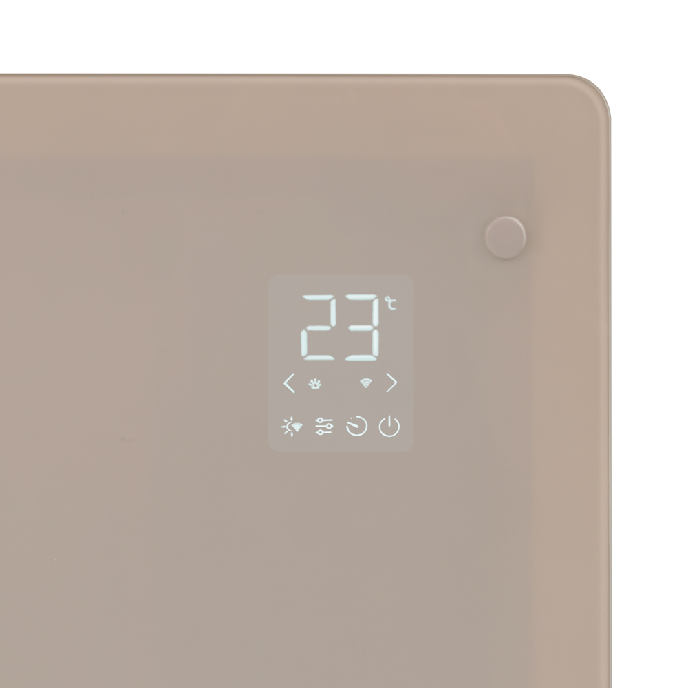 Vonroc 1000 watt glazen paneel convector kachel - Beige