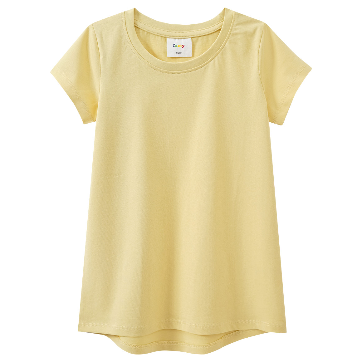 Famy 3 Mädchen T-Shirts im Basic-Look hellgelb / rosa / hellblau