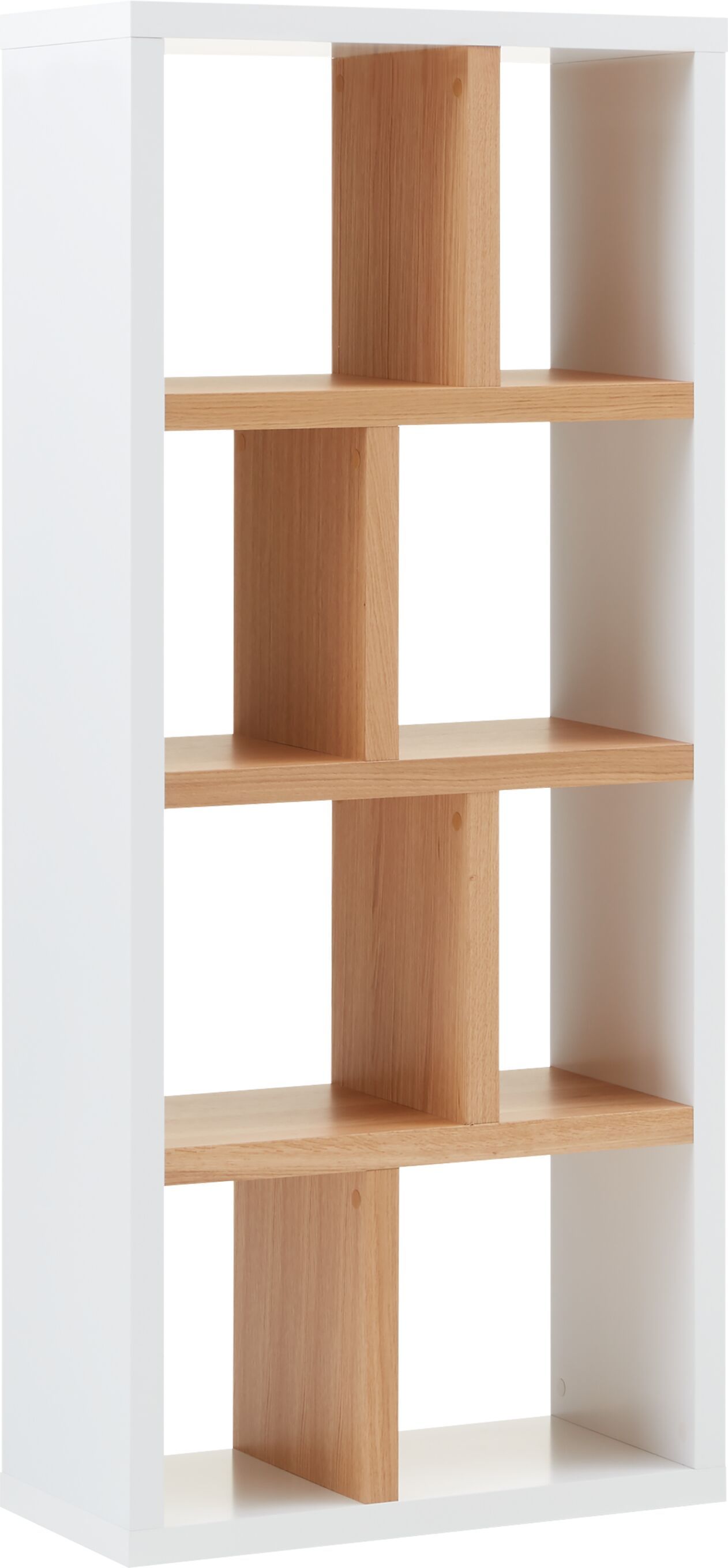 INDUS Regal - Weiss / Eiche / B: 70.0 cm x T: 34.0 cm x H: 159.0 cm