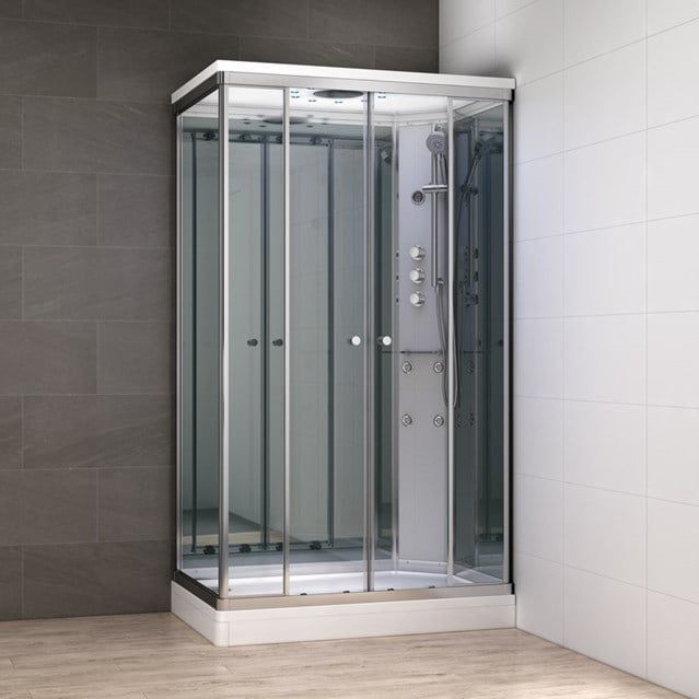 Modera - AK1409-422102 - Douchecabine - 140x90 cm - Spiegelglas - Schuifdeur