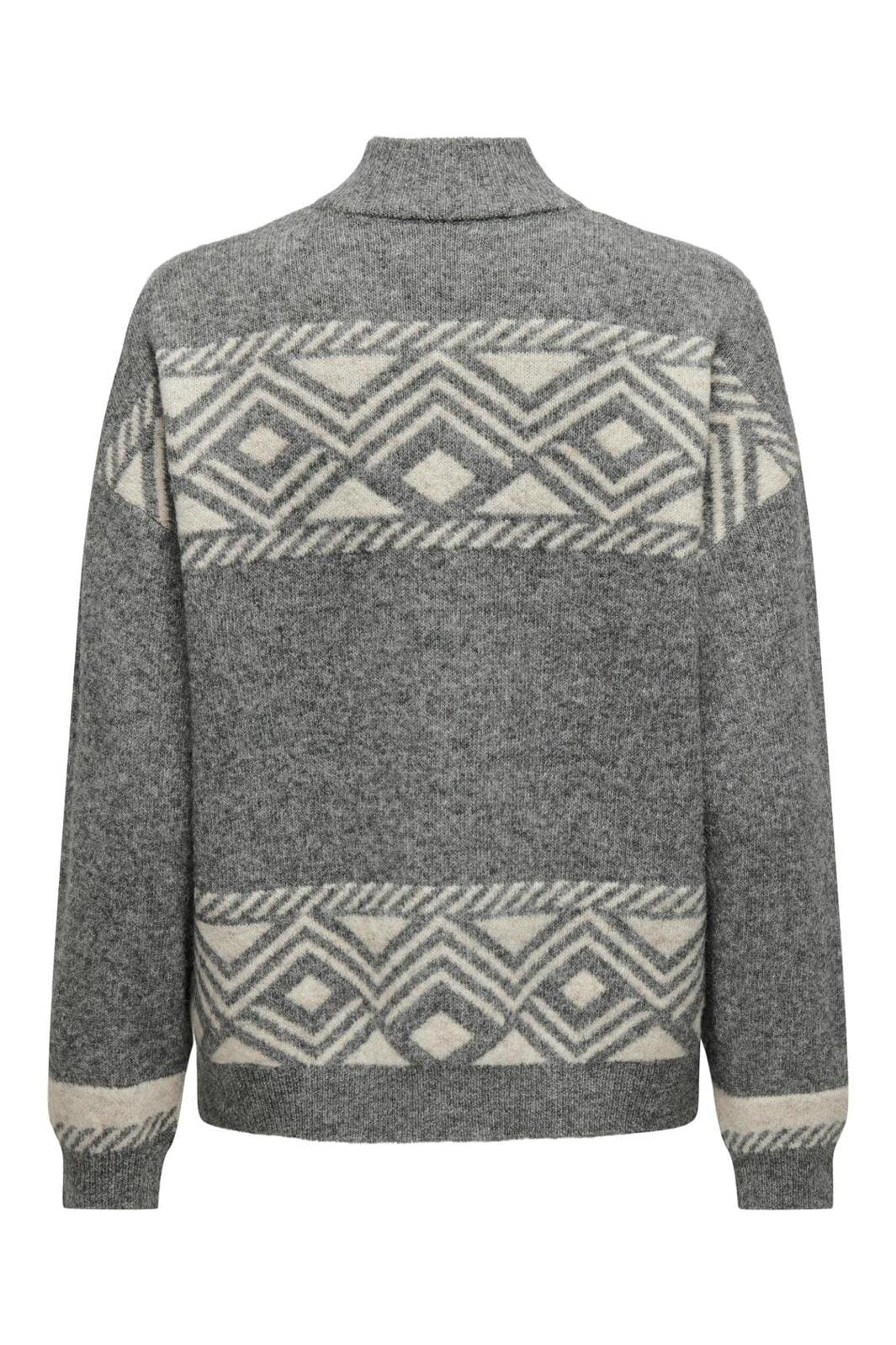 Only Onlvictoria L/S Pullover Knt 4596999 medium grey melange pumice stone jacquard
