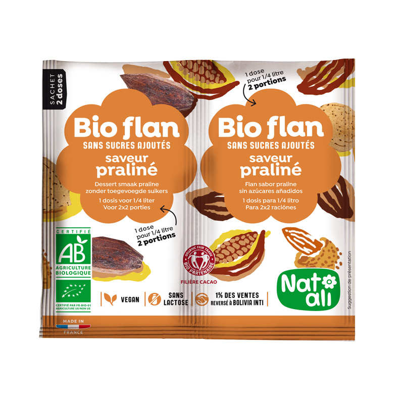 Bio Flan parfum praliné sans sucres ajoutés