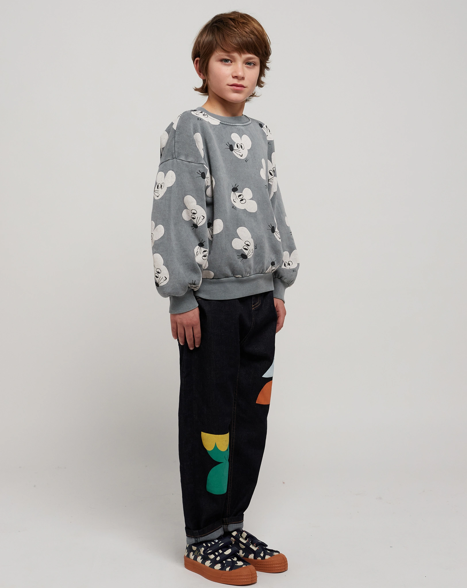Sweatshirt MOUSE ALL OVER in grau