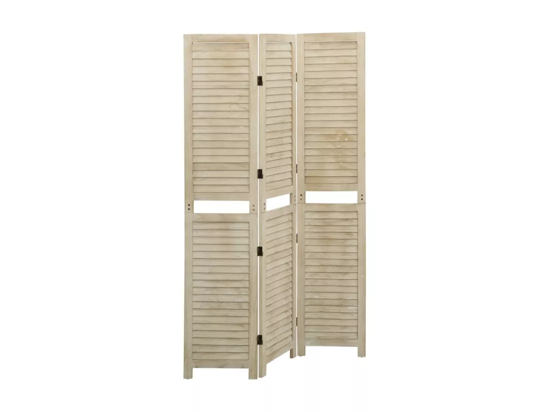 Cloison de séparation 3 panneaux 105x165 cm Bois de Paulownia