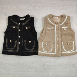 Classy teddy gilet - zwart