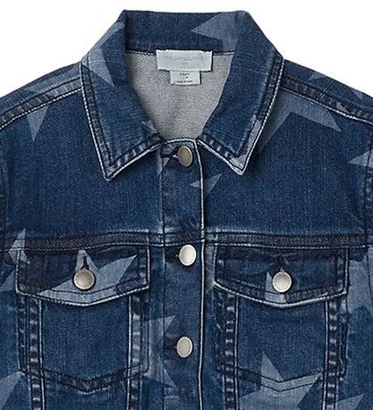Stella McCartney Kids Jeansjacke - Blau/Weiß m. Sternen