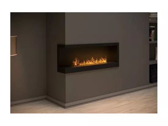 Cheminée au bioéthanol encastrable Corner 1200 Left SimpleFire avec verre
