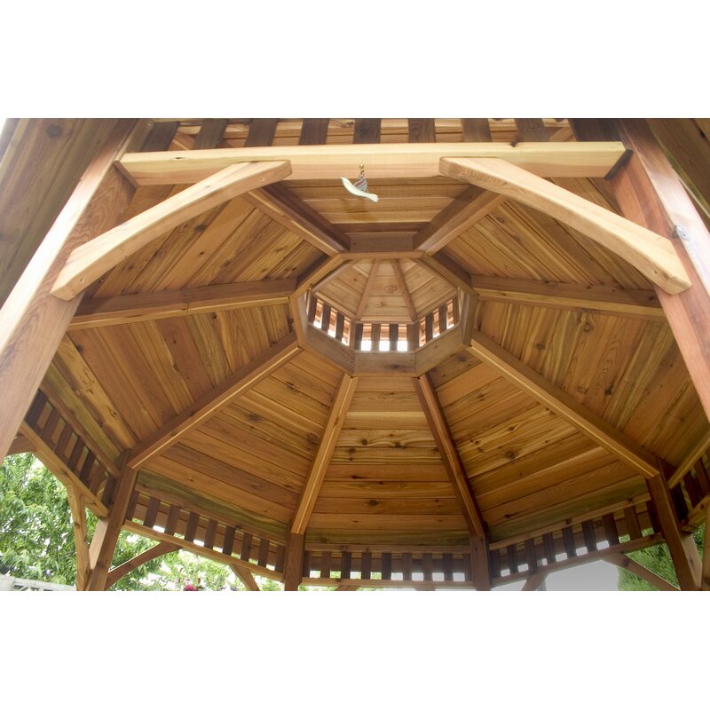 Gazebo de cedro para pátio Bayside, 3 m de largura x 3 m de profundidade