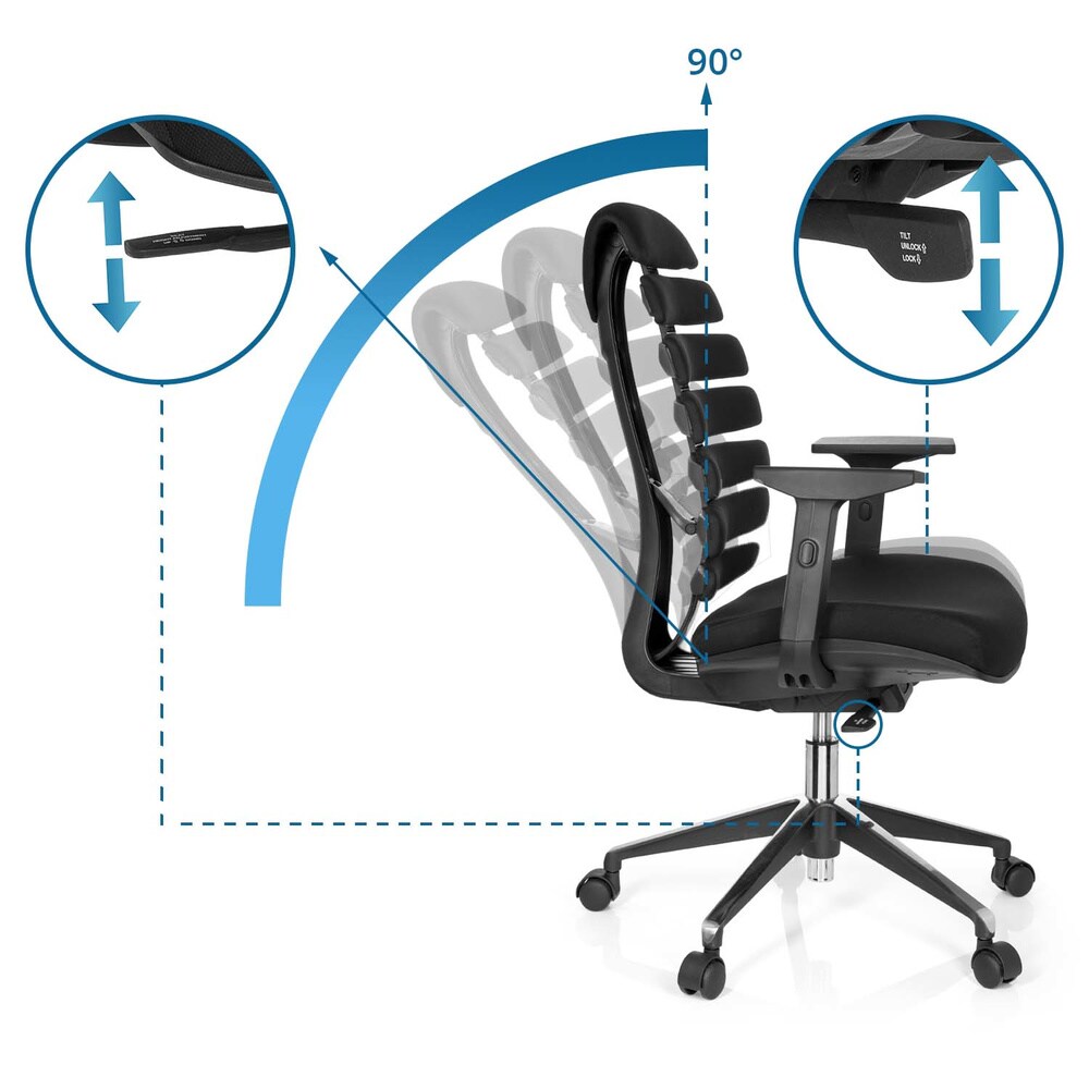 Profi Bürostuhl ERGO LINE II Stoff mit Armlehnen hjh OFFICE