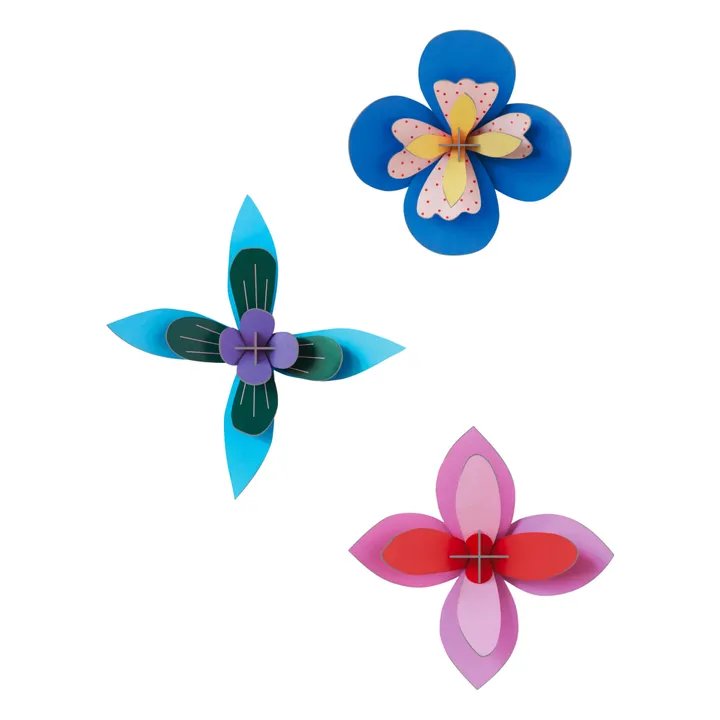 Studio Roof Décoration murale Fleur Cobalt - Set de 3