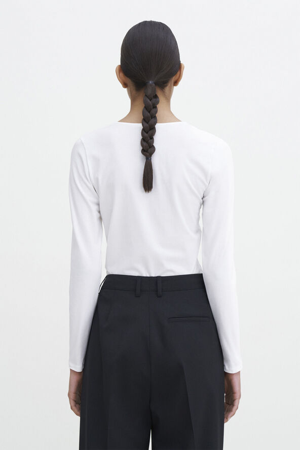 Filippa K Cotton Stretch Long Sleeve White