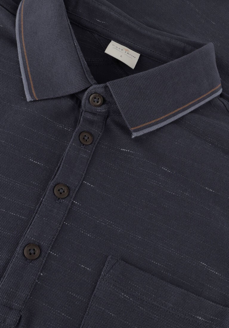 CAST IRON donkerblauwe cast iron polo short sleeve polo injected cotton pique