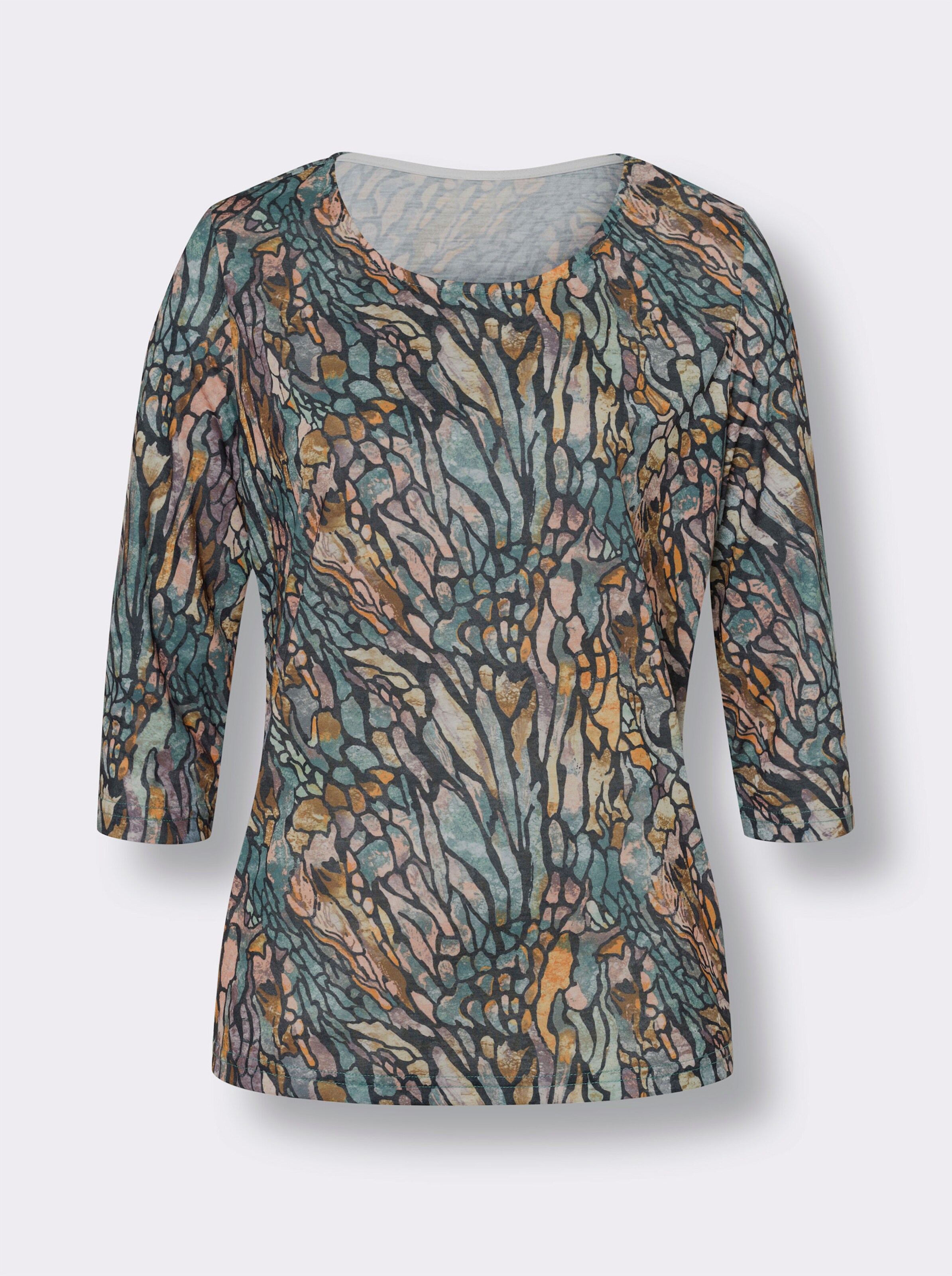 34-Arm-Shirt mit Druck-Dessin