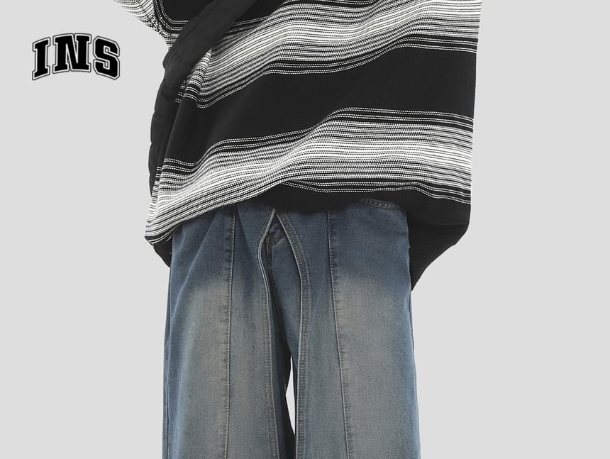 INStudio - Matching Mid Rise Washed Wide Leg Jeans voor koppels