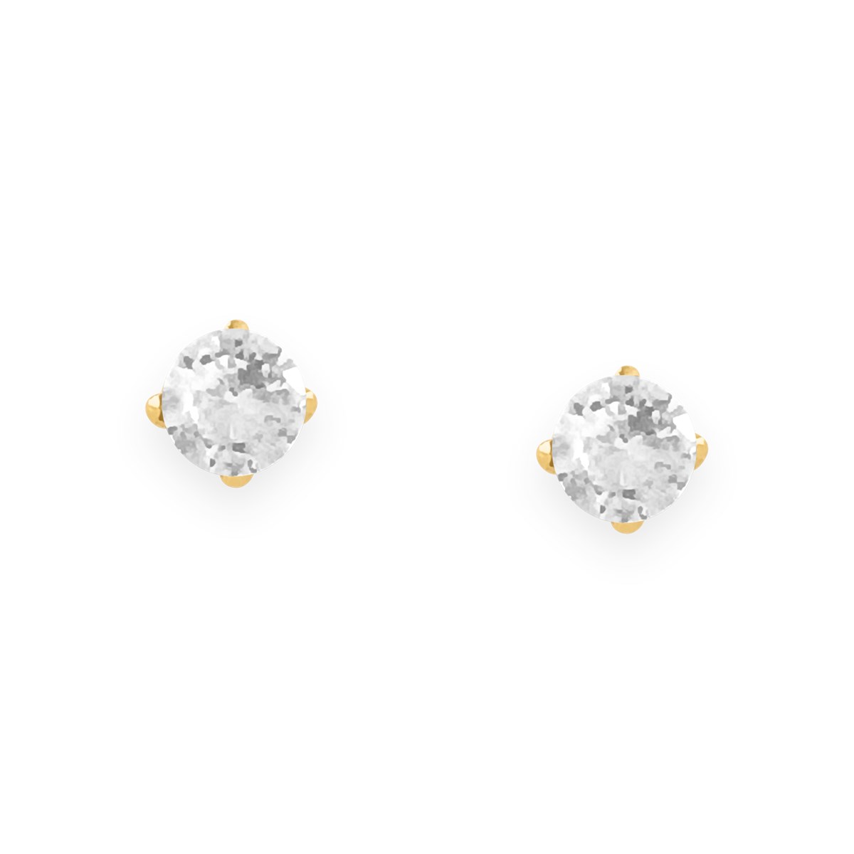 Boucles d'oreilles en acier doré avec Oxyde de Zirconium 3mm