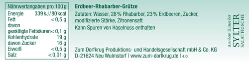 Zum Dorfkrug Erdbeer-Rhabarber-Grütze