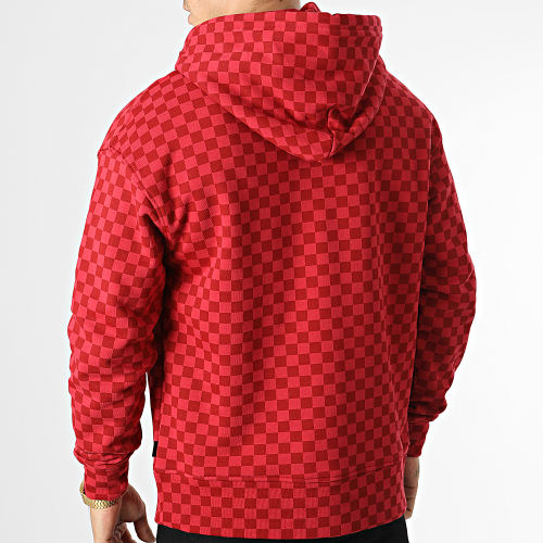 Sweat Capuche A Carreaux Basic Cap Check SP229 Rouge Bordeaux