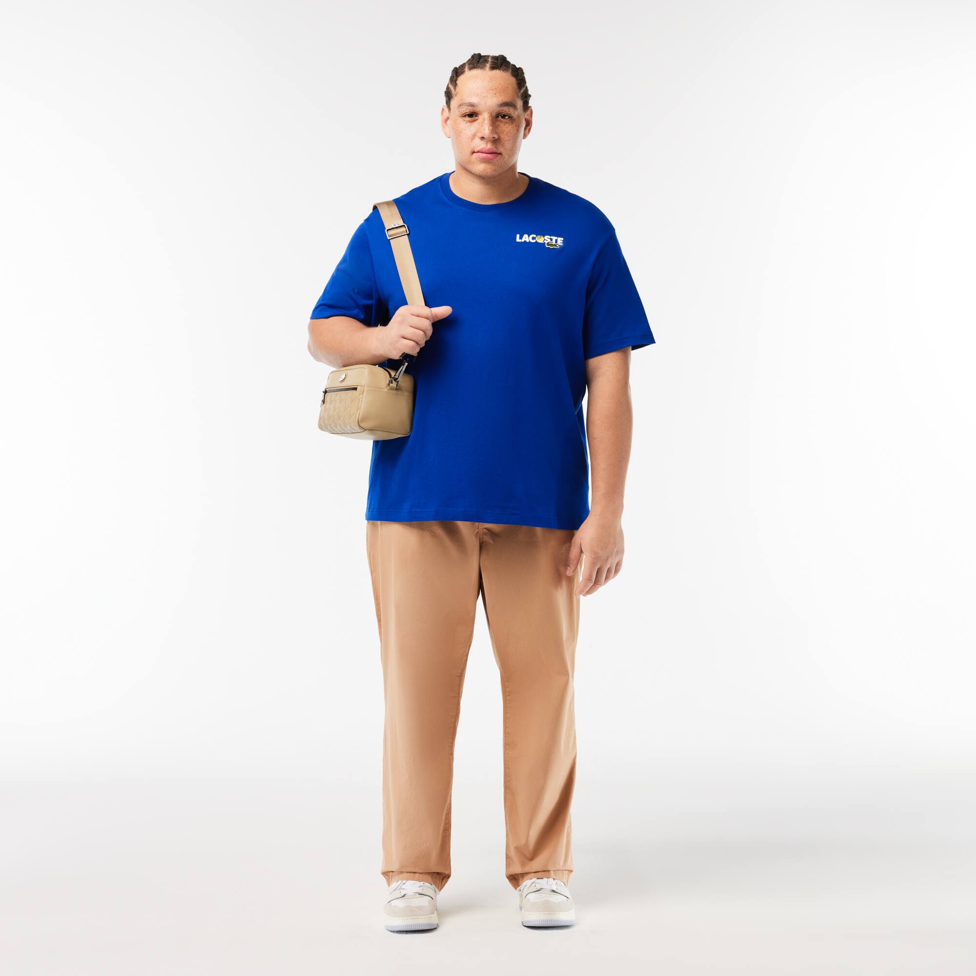 T-Shirt aus resistentem Baumwolljersey mit Aufdruck hinten T-Shirts - Blau - Lacoste - Herren