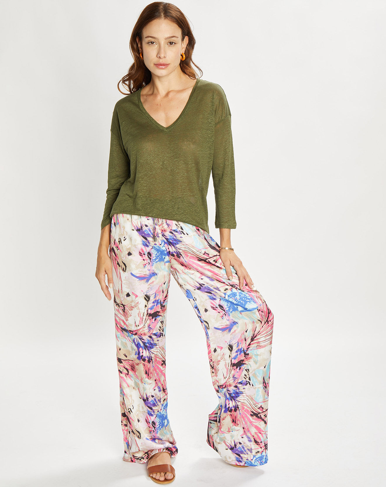 Lauren Vidal Pantalon Store multicolore