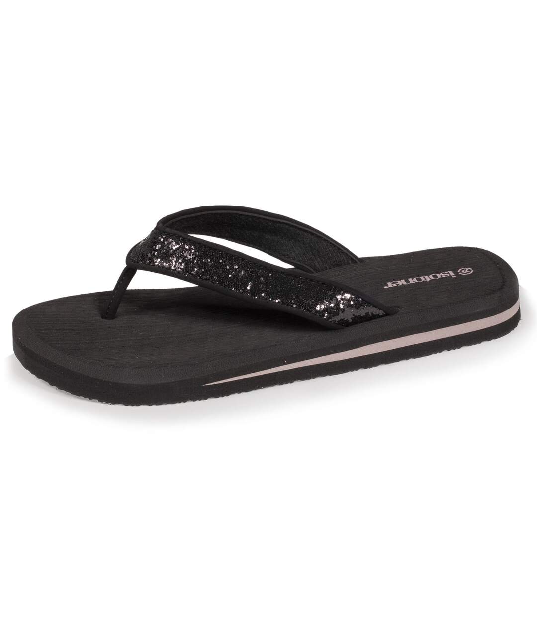 Isotoner Tongs femme avec tige à paillette