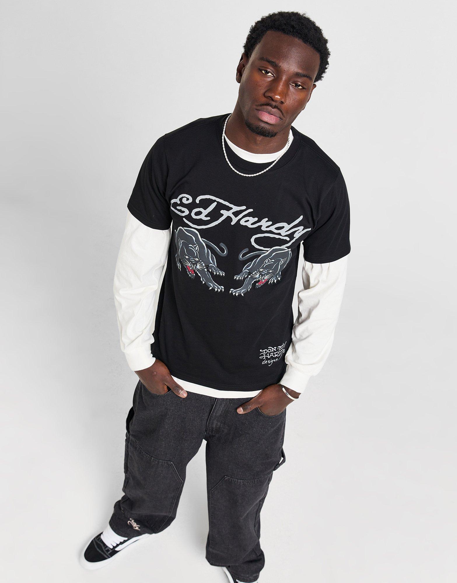 Ed Hardy T-shirt Double Panther Homme