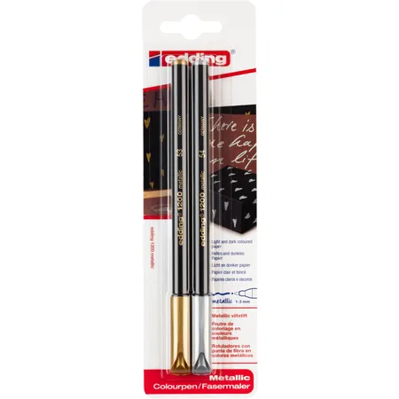 edding 1200 Fasermaler colourpen metallic, 1-3mm, 2er Set