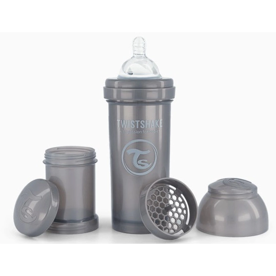 Twistshake Babyflasche Anti-Kolik ab 0 Monate 260 ml, Pearl Grey