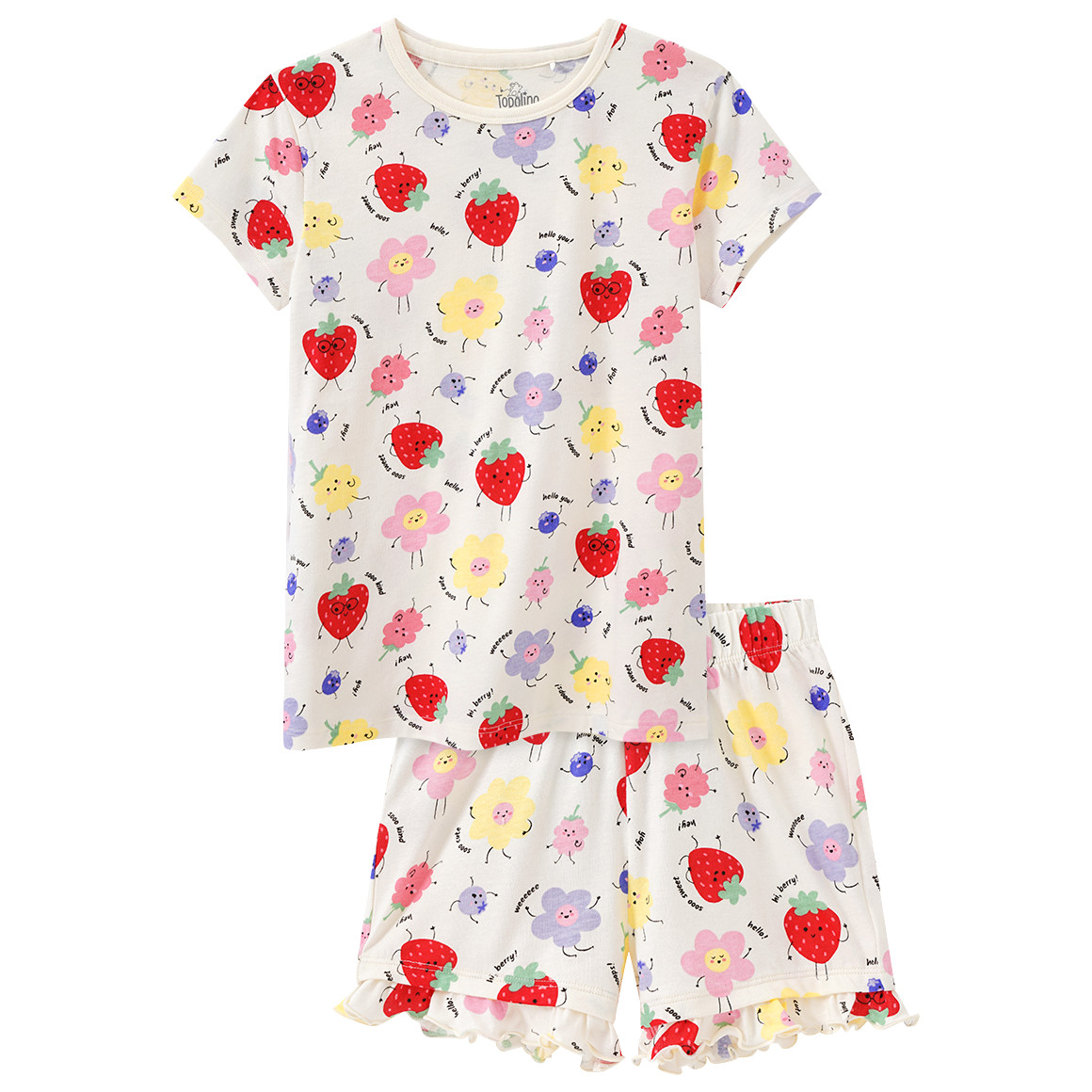 Topolino Mädchen Shorty mit Allover-Print creme
