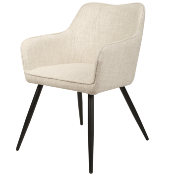 KARWEI eetkamerstoel Xavi beige bouclé stof met armleuning