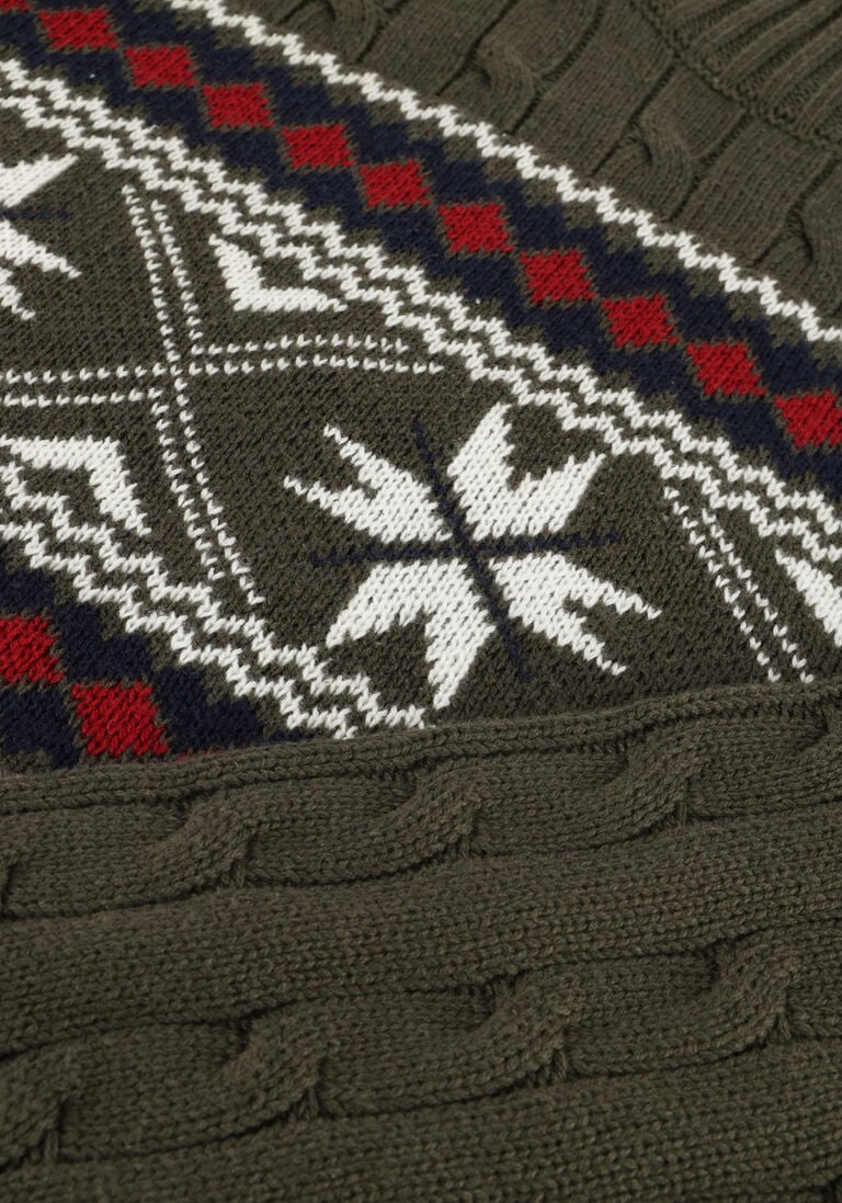 SELECTED HOMME donkergroene selected homme coltrui slhflake ls knit cable high ne