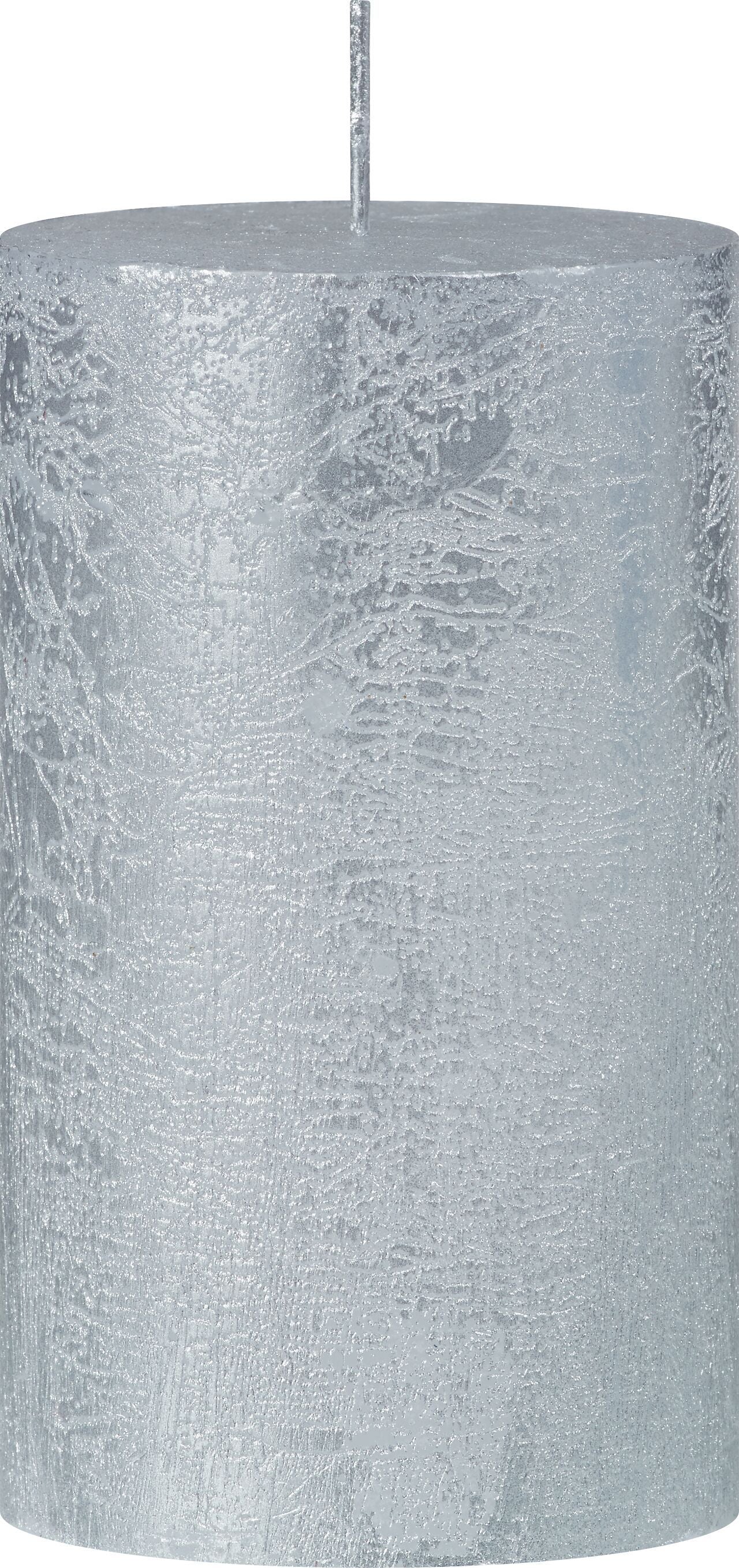 LOU Zylinderkerze - Silber / H: 12.0 cm x T: 7.0 cm