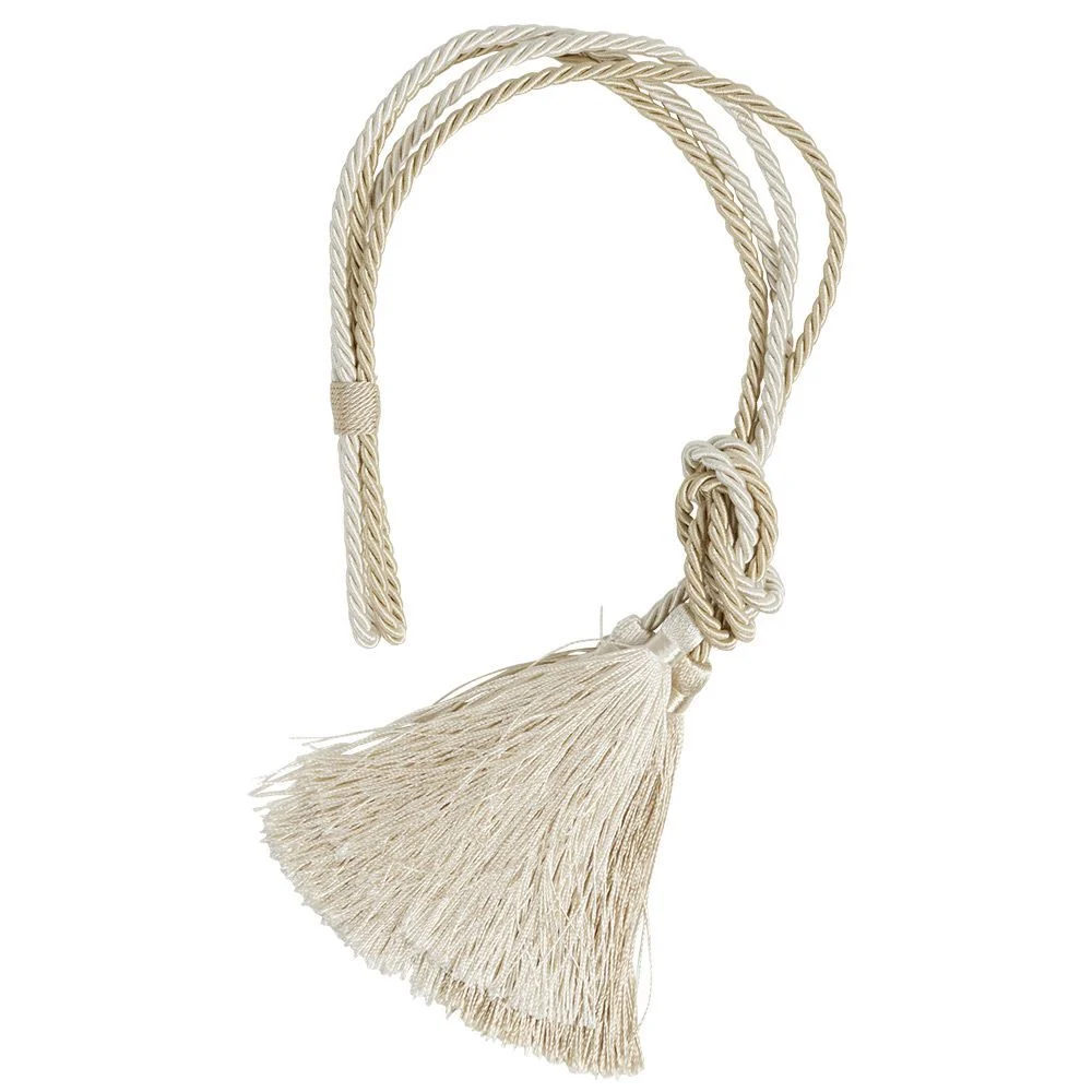 Embrasse corde avec pompon écru beige