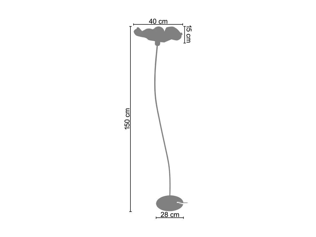 Lampadaire arbre métal beige 155 cm.