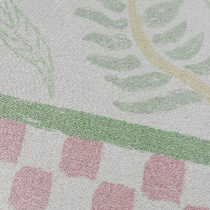 Buitenvloerkleed - Oasis Leaves Roze/Groen | OEKO-TEX & Wasbaar