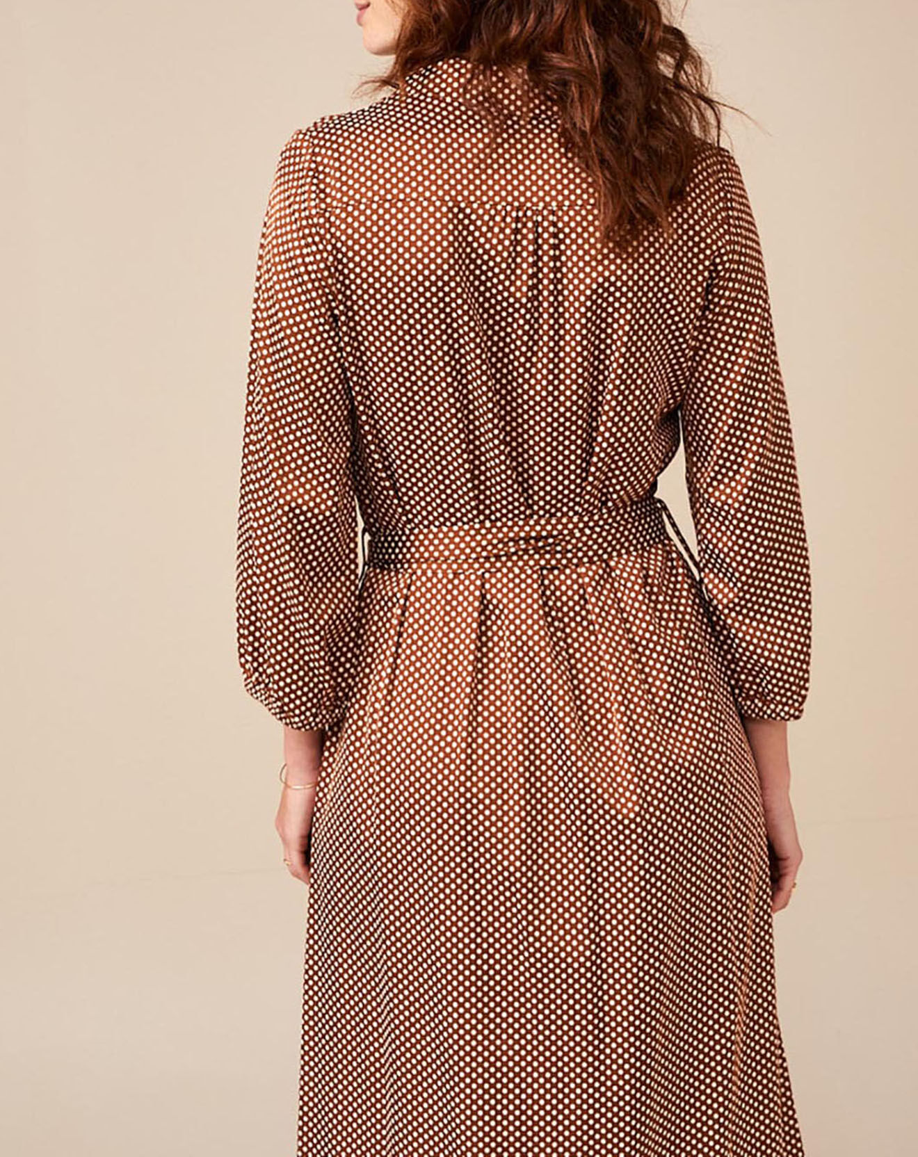 Bellerose Robe Armory à pois marron