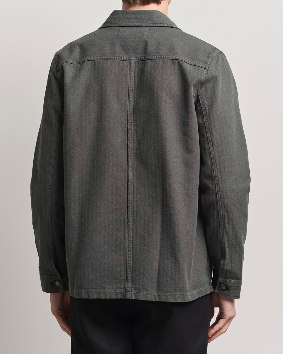 A Day's March Herringbone Overshirt Olive