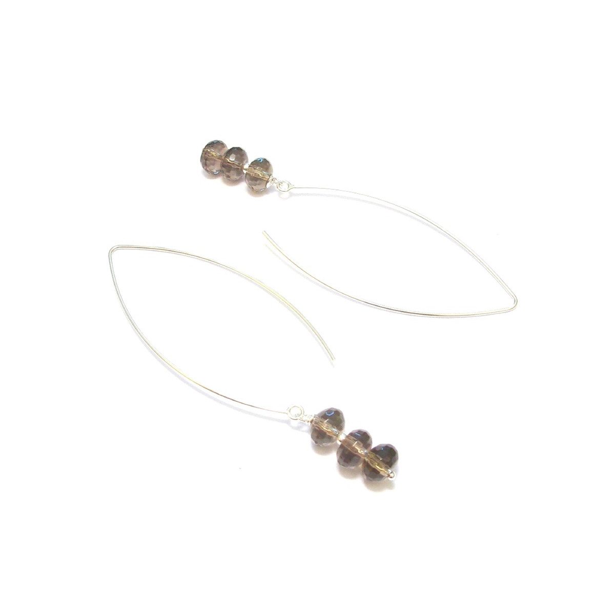 Boucles d'Oreille Quartz Fumé